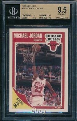 Bgs 9.5 Michael Jordan 1989-90 89-90 Fleer Chicago Bulls Hof Goat Rare Gem Mint