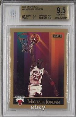 Bgs 9.5 Michael Jordan 1990-91 90-91 Skybox #41 Chicago Bulls Hof Rare Gem Mint