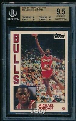 Bgs 9.5 Michael Jordan Archives # 1992-93 52 Topps Bulls Goat Ultra Rare Gem Mint