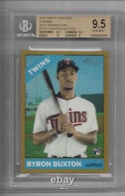 Byron Buxton 2015 Topps Heritage Refractor Rookie Rc 2/5 Bgs 9.5 Gem Mint