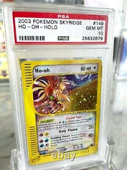 Carte De Pokémon Holo Cristal Ho-oh E-skyridge 149/144 Bgs Psa Gem Mint 10