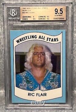 Carte de débutant RIC FLAIR, champion de la WWE, de la collection Wrestling All Stars de 1982, évaluée BGS 9.5 Gem Mint.