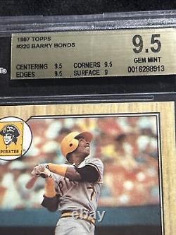 GEM MINT 1987 Topps Baseball Barry Bonds BGS 9.5
<br/>
	

<br/> 	Translation: Barry Bonds de baseball Topps 1987 en GEM MINT BGS 9.5