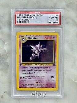 Haunter Holo Pokemon Card 1ère Édition 1999 Fossil 6/62 Bgs Psa 10 Gem Mint