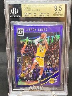 Lebron James 2018-19 Panini Optic Purple Prizm #94 Bgs 9.5 Gem Mint Lakers