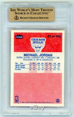 Michael Jordan 1986-1987 Fleer Basketball Rookie Card Rc Hof # 57 Bgs 9,5 Gem Mint