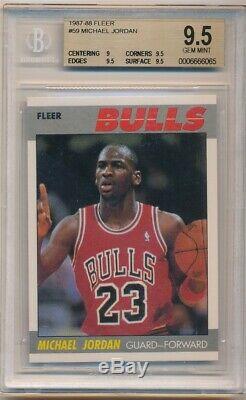 Michael Jordan 1987-1988 Fleer 2e Année # 59 Chicago Bulls Bgs 9,5 Gem Mint