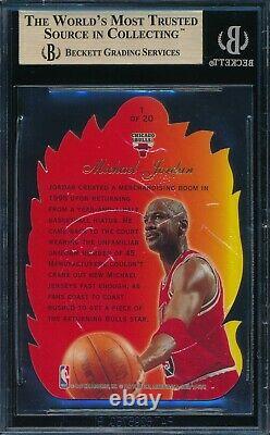 Michael Jordan 1996-97 Flair Hot Shots Bgs 9.5 Gem Mint Insert Carte # 1 Avec 10