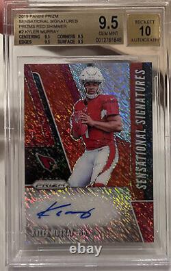 Panini Prizm 2019 Auto Red Shimmer Fotl Kyler Murray Rc #/25 Bgs 9.5 Menthe Gemme