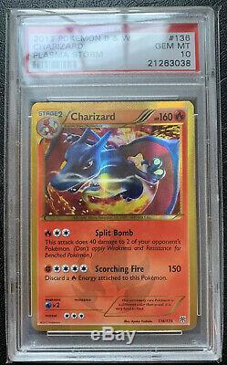 Psa 10 Charizard Gem Mint 136/135 B & W Plasma Secret Storm Rare Pokemon Bgs