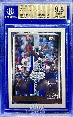 Shaquille O'neal Rc Rookie 1992-93 Topps Or #362 Gem Mint Bgs 9.5
