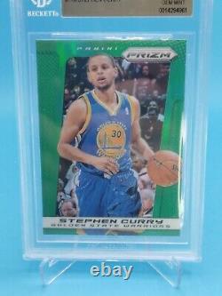 Stephen Curry. 2013-14 Prizm Green Parallel Bgs 9.5 Gem Mint. Guerriers & Steph