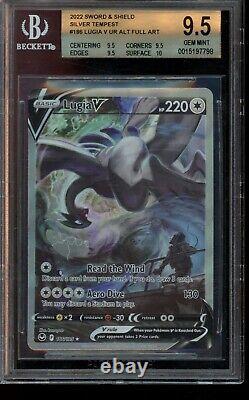 The translation in French would be: BGS 9.5 GEM MINT Pokemon Lugia V Alt Art Silver Tempest #186 2022