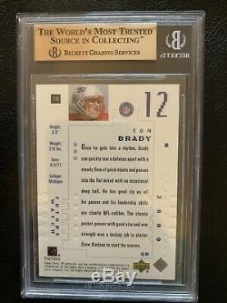Tom Brady 2000 Sp Authentic Rookie Rc # 118 # 18/1250 Bgs 9,5 Gem Mint Avec 10