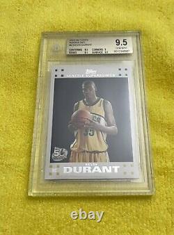 Topps 2007 #2 Kevin Durant Seattle Supersonics Rc Rookie Card Bgs 9.5 Gem Mint